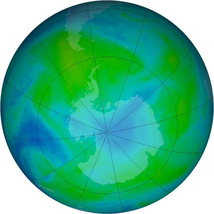 Antarctic ozone map for 26 January 1986